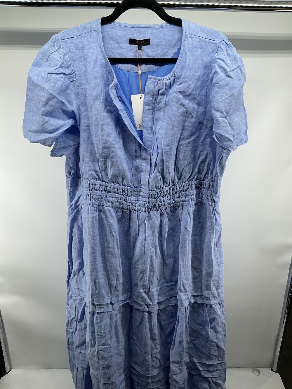 100% European Linen Tiered Maxi Dress